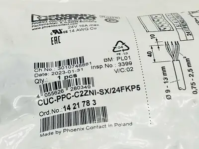 CUC-PPC-C2ZNI-SX/24FKP5 | Phoenix Contact  Power Connector 1421783 - New