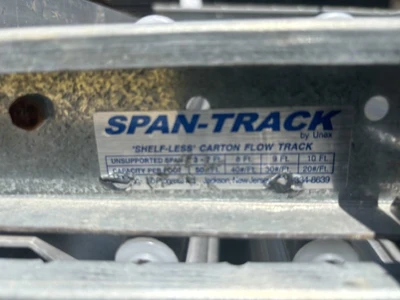 Unex Span Track 14″ x 144″ Gravity Roller Conveyor Flow Racking Conveyor