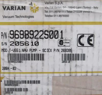 NEW VARIAN 9698922S001 T-V551 NAVIGATOR PUMP 269395