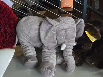Lot of (4) Stuffed Animals - 24" Crocodile, 20" Elephant, 24" Dog, 12" Yolo Chipmunk
