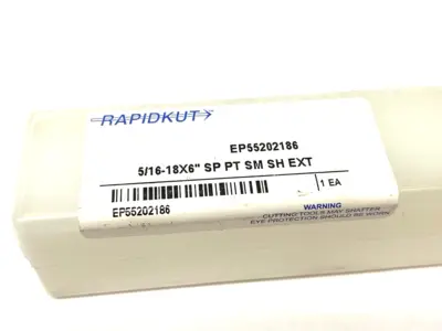 USED RAPIDKUT SPIRAL POINT EXTENSION PLUG TAP 5/16-18 X 6" OAL, SM SH