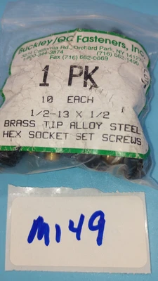 BUCKLEY/ QC FASTNERS PAK OF 21   1/2-13 X 1/2 BRASS TIP ALLOY STEEL HEX SOCKET