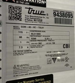 142-1066 True GDM-49-HC 2 Glass Door Self Contained Reach in Cooler with LED