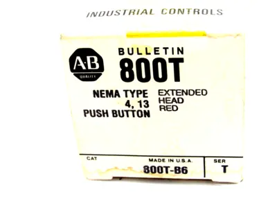 NEW ALLEN BRADLEY 800T-B6 PUSH BUTTON SER.T 800TB6
