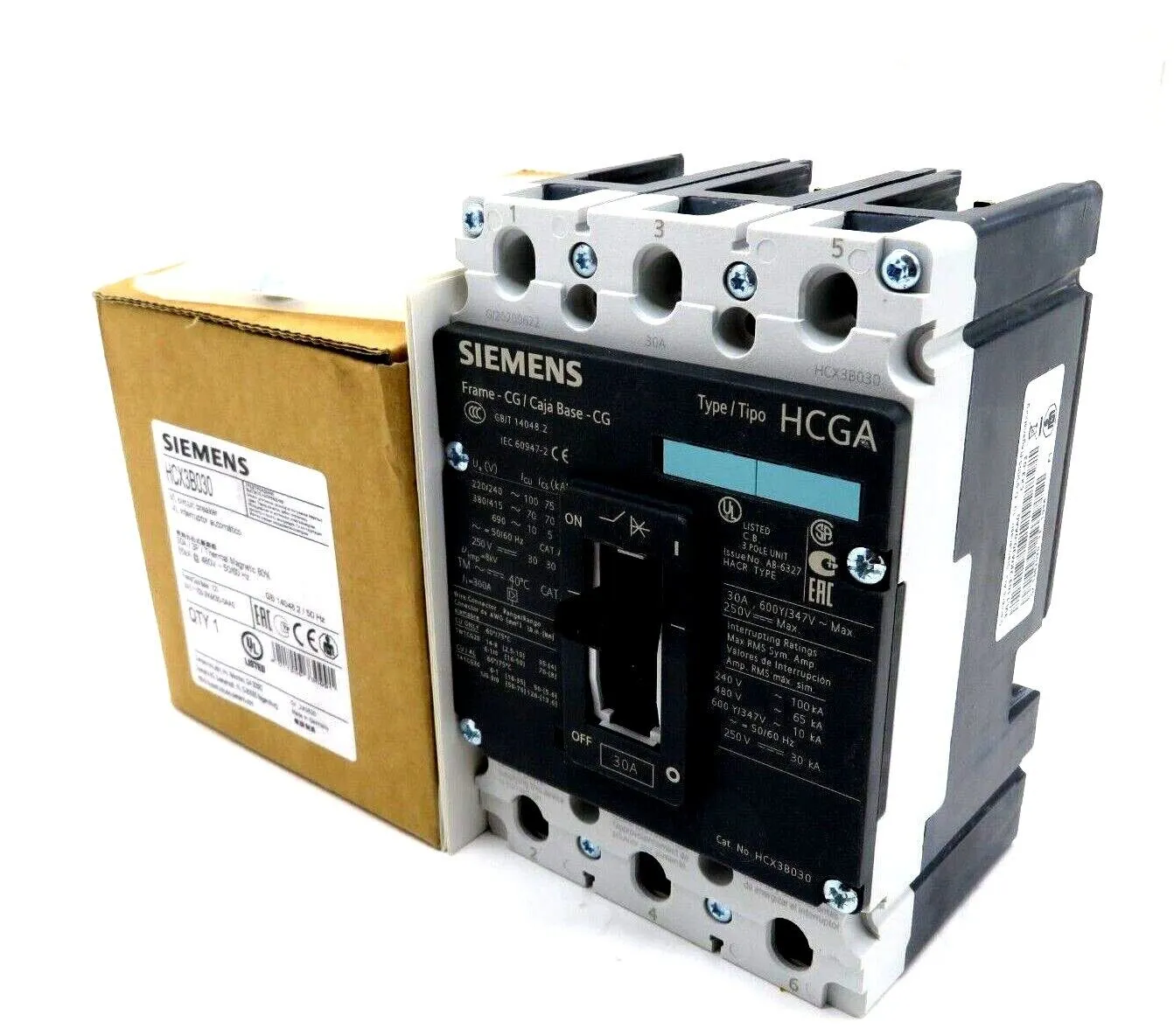 NEW SIEMENS HCX3B030 CIRCUIT BREAKER 30A 3P