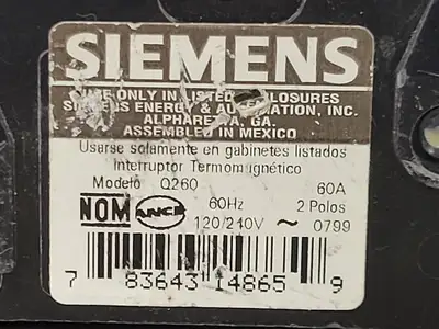 Used SIEMENS Q260 Switchgears British Columbia CA | Lenmark #835389