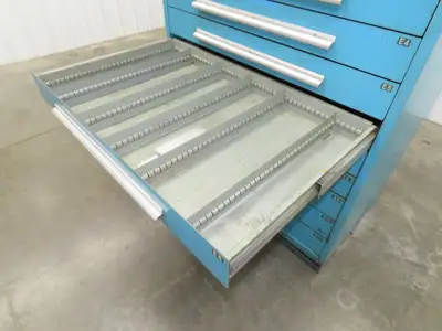 Nu-Era Modular Tool Storage Cabinet 11 Drawer 45x28x61" Stanley Vidmar Blue
