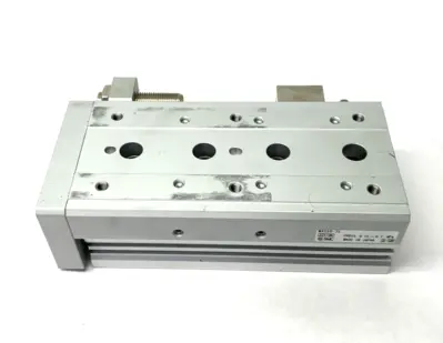 USED SMC GUIDED SLIDE TABLE CYLINDER, 20MM BORE, 75MM STROKE ADJUSTABLE