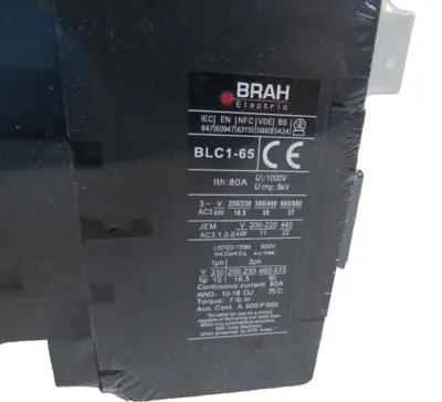 NEW BRAH BLC1D6511-G6 AC CONTACTOR 41HP 460V BLC1D6511G6