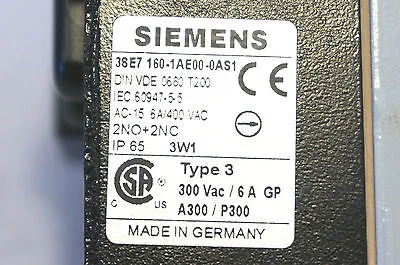 NEW SIEMENS 3SE7 160-1AE00-0AS1 SWITCH 3SE71601AE000AS1