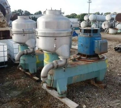 (3) Alfa-Laval FEUX 512U-31C nozzle centrifuges, 316SS.