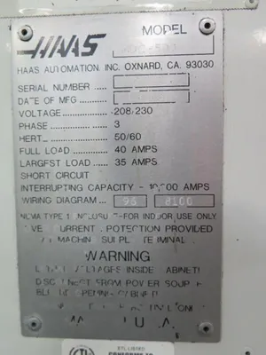 2006 HAAS MDC-500 MACHINING CENTERS, VERT., N/C & CNC | Wheeler Machinery Sales (15)
