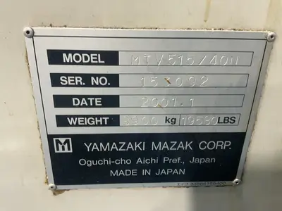 Used 2001 YAMAZAKI MAZAK CORP MTV515/4ON Vertical Machining Centers Ohio US | HGR 24 #1311846