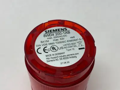 USED SIEMENS 50MM STEADY-LIGHT ELEMENT RED 12-230V AC/DC