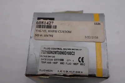 PARKER 73216BN2MT00N0D100C2 2-WAY BRASS BODY SOLENOID VALVE STOCK H392A