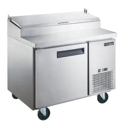 New | in-Stock Dukers New Dukers DPP44-6-S1 Commercial Single Door Pizza Prep Table Refrigerated Food Prep Tables Illinois US | Falcon Restaurant Supply #1376293
