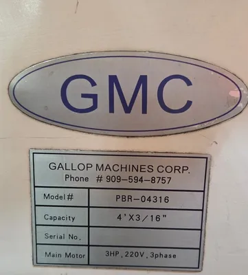 Gallop Machines Corp PBR-04316 Plate Bending Rolls including Pinch | Machinery For Sale (3)