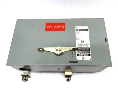 USED WESTINGHOUSE FUSIBLE PLUG-IN SWITCH UNIT TAP-362 60A 3-PHASE