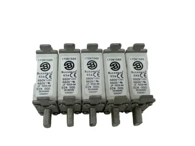 LOT OF 5 NEW BUSSMANN 170M1565 FUSES 63A 660-690V