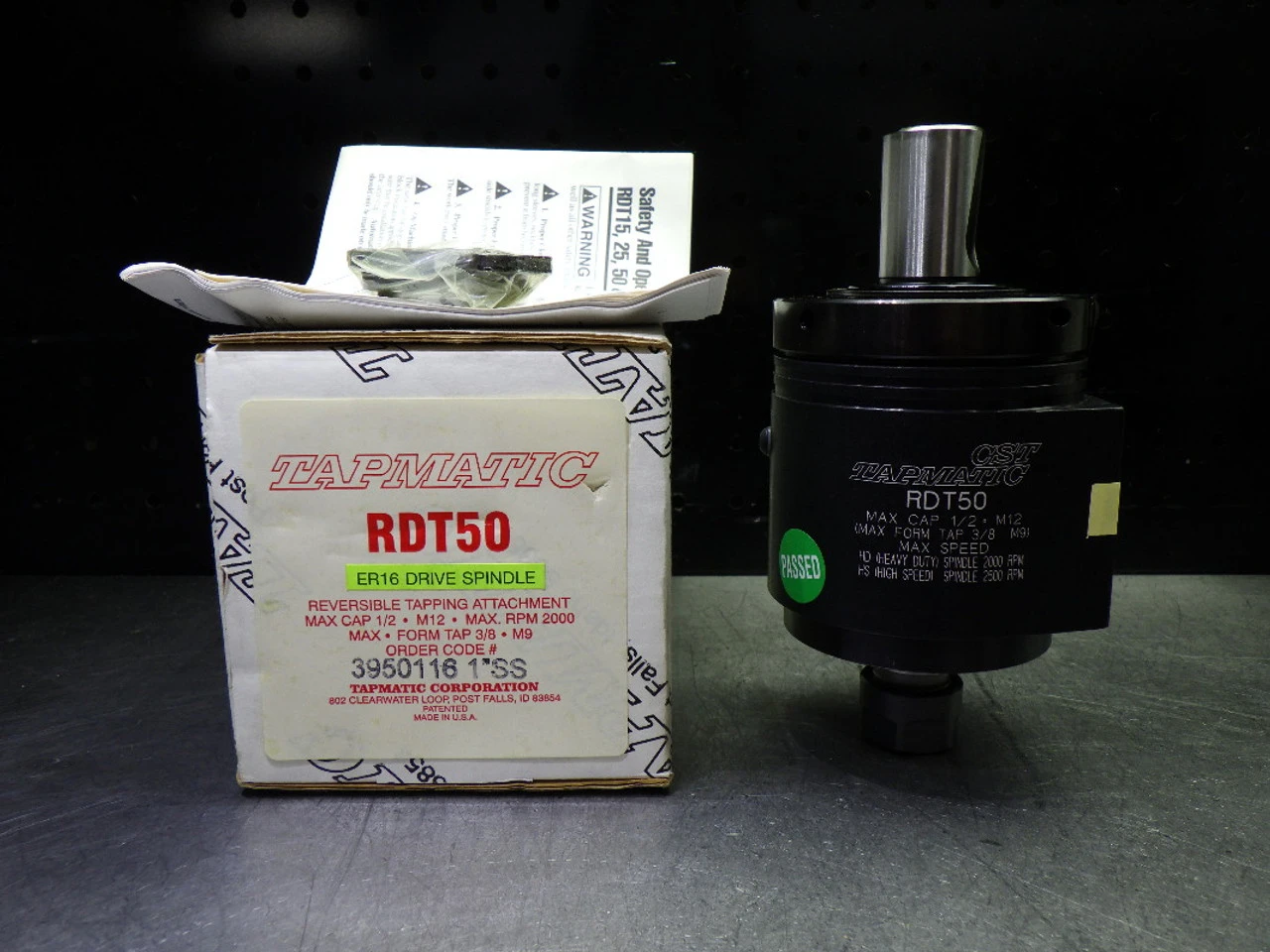 CST Tapmatic 1/2"-M12 ER16 High Speed Straight Shank Tapping Attachment RDT50 (LOC786)