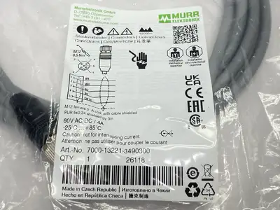 NEW MURR ELEKTRONIK SINGLE ENDED CORDSET FEMALE M12 5-PIN 3M