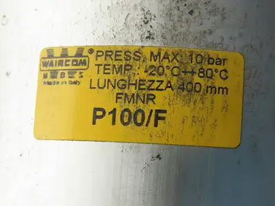 Waircom P100F Aluminum Pneumatic Expansion Tank 10 Bar Max W/Clamp Bracket