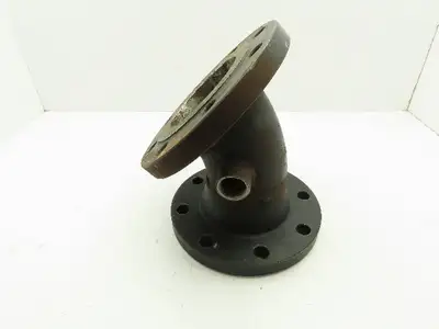 RNG #150 Cast Iron Flanged 4" x 4.5" Pipe Fitting 45 Deg Elbow 8-Bolt Flange