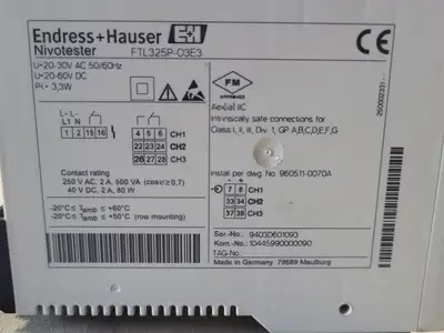 Used ENDRESS+HAUSER FTL325P-O3E3 Switchgears British Columbia CA | Lenmark #241868