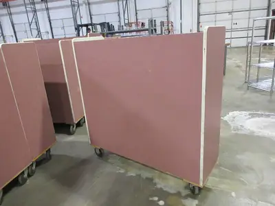 WOODEN ROLLING WAREHOUSE CARTS