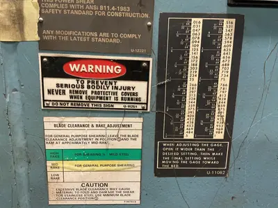 Used NIAGARA SPARTAN SP101/4 Power Squaring Shears (Inch) Ohio US | HGR 24 #1488605