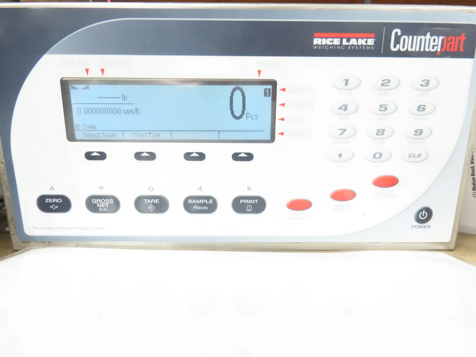 Rice Lake Counterpart Weigh Scale Display Configurable Counting Indicator 12VDC