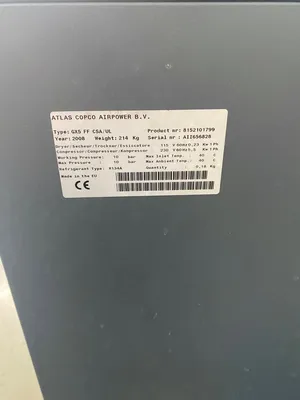 2008 ATLAS COPCO GX5 FF Rotary Screw & Sliding Vane Air Compressors | Compass Machine Tools, LLC (3)