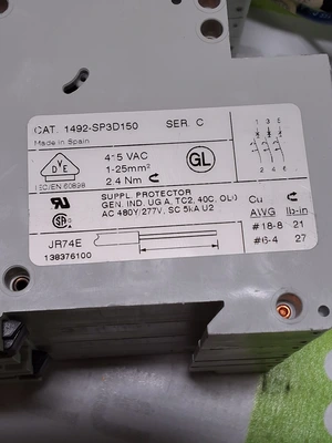 ALLEN BRADLEY 1492-SP3D150 CIRCUIT BREAKER