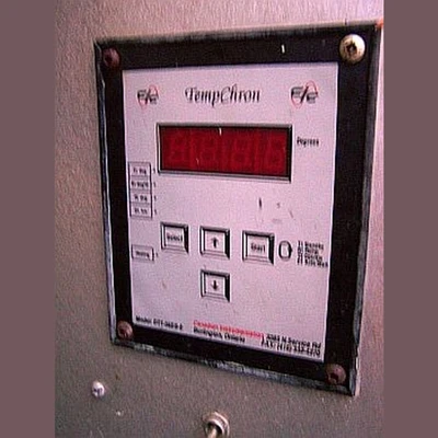 Estrin gas fired assay furnace. Model GA16228. Comes with electronic temperature controls.