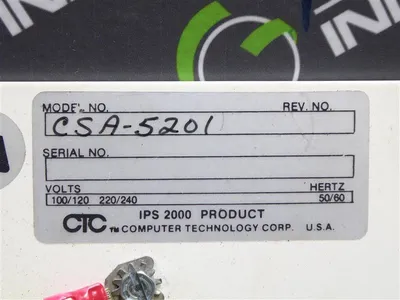 Computer Technology Corp. CSA-5201 Control Board Assembly 100/120  220/240V Used