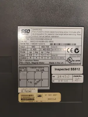 PARKER 890CD/5/0006B/N/00/A/US Electrical/PLC/Automation | ESS Industrial Equipment Sales (7)