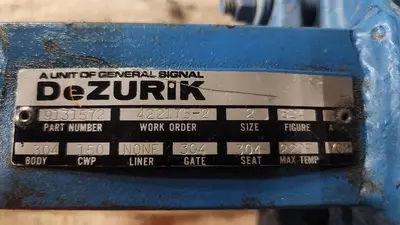 DeZURIK 9131572 Manual Gate Valve Size 2 304 Stainless Stock PF203