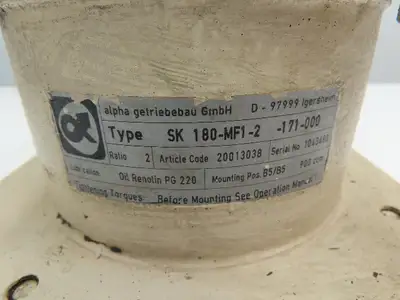 Alpha SK 180-MF1-2-171 Right Angle Planetary Gearbox 2:1 Ratio Gear Head 32x40mm