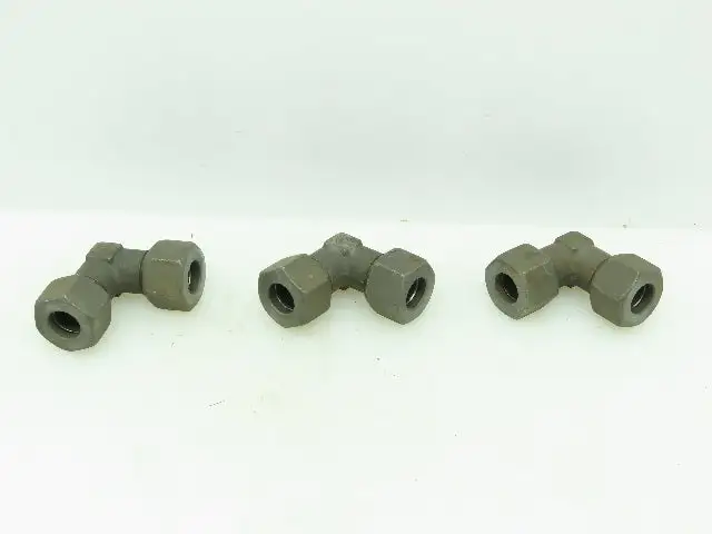 VOSS S16 Steel Flareless Metric 90° Union Compression Elbow 16mm Tube  LOT of 3