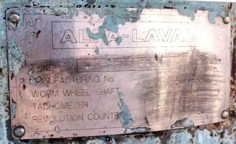 Alfa-Laval SRG 214H-14CH-50 hermetic separator, 316SS.