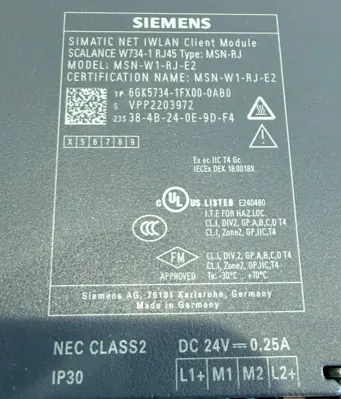 NEW SIEMENS 6GK5734-1FX00-0AB0 IWLAN CLIENT MODULE 6GK57341FX000AB0