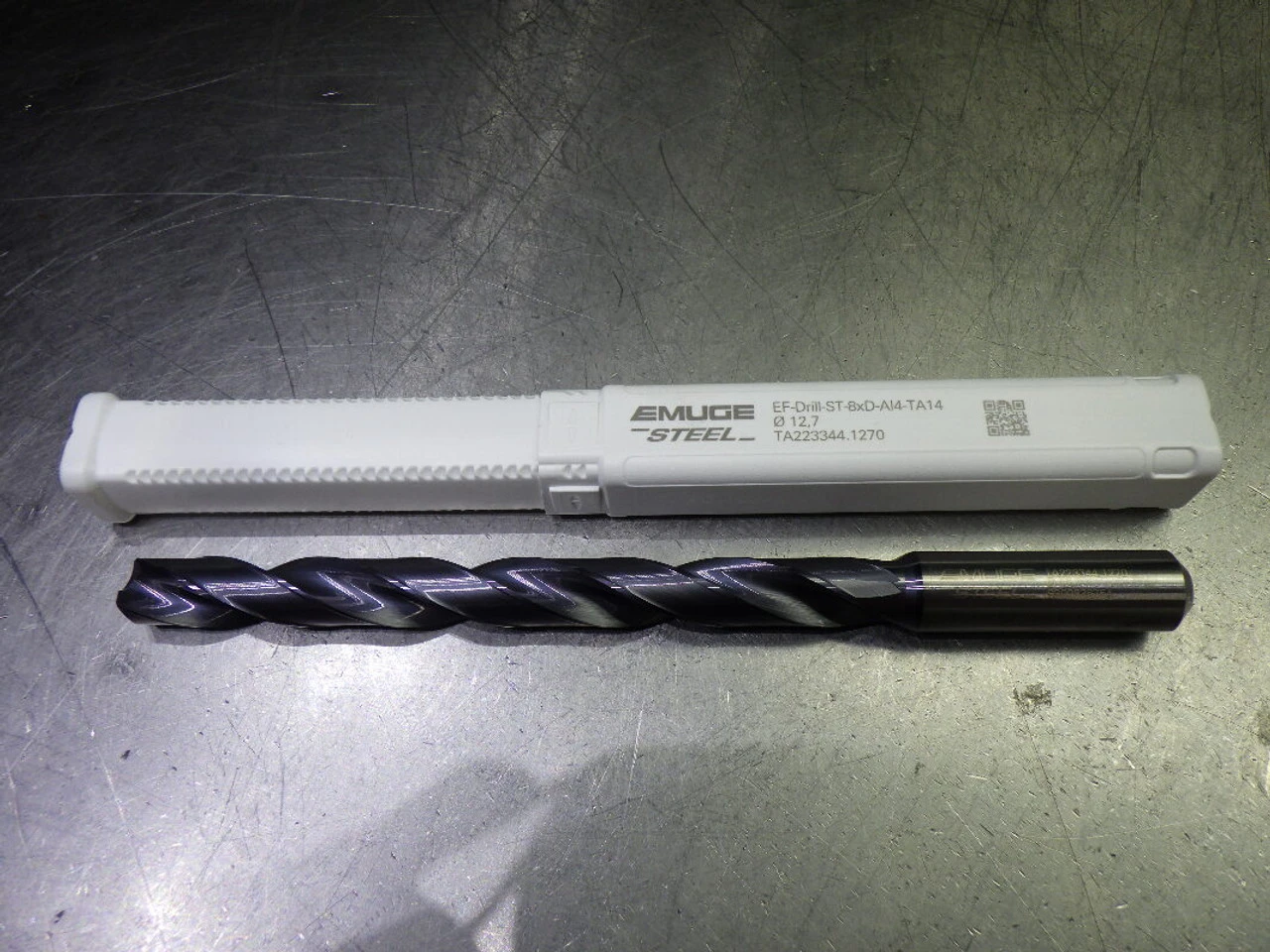 Emuge 1/2" Coolant Thru 8xD Carbide Drill 14mm Shank TA223344.1270 (LOC2701A)