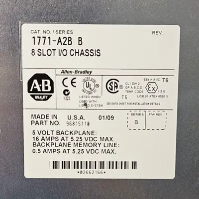 Allen Bradley 1771-A2B Ser B 8 SLOT I/0 Chassis loc3F