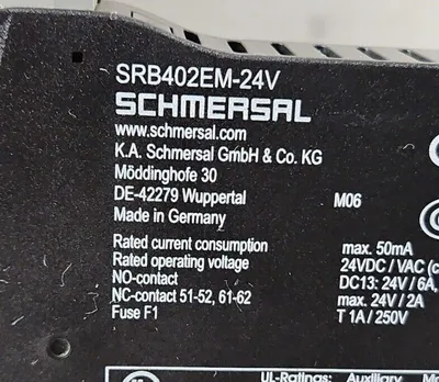 SCHMERSAL SRB402EM-24V RELAY. 3A-16