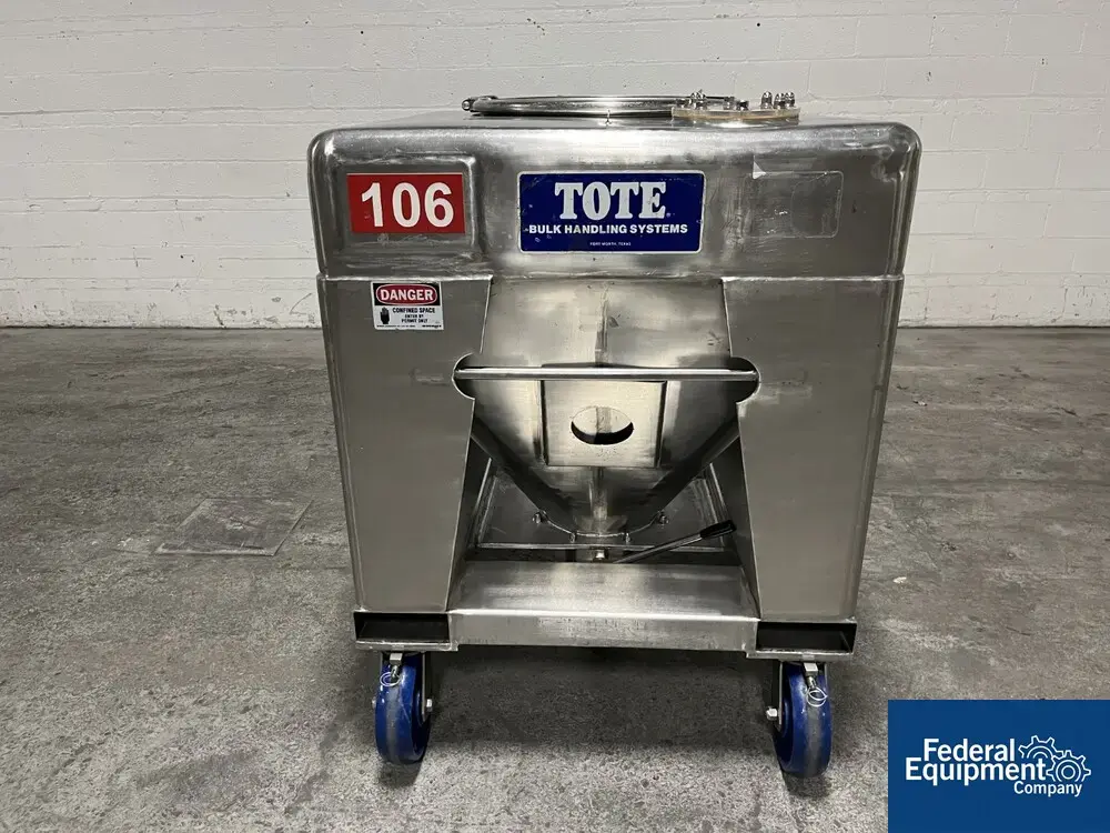 USED TOTE Systems 48" x 42" x 10"  Tote Systems Stainless Steel Transfer Bins