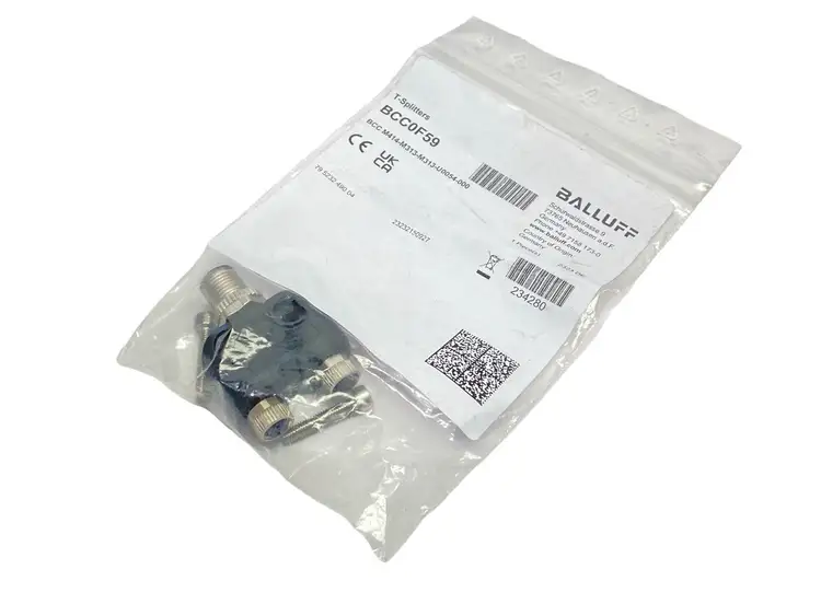 Used BALLUFF T-SPLITTER MALE M12 - 2X FEMALE M8 BCC0F59 Misc Industrial Equipment | Maverick Industrial Sales #1100263