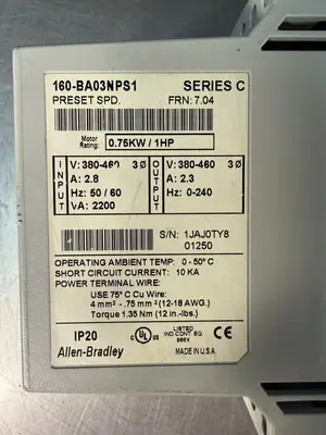 Allen-Bradley 160-BA03NPS1 /C 0.75kw / 1Hp (1.5.4)