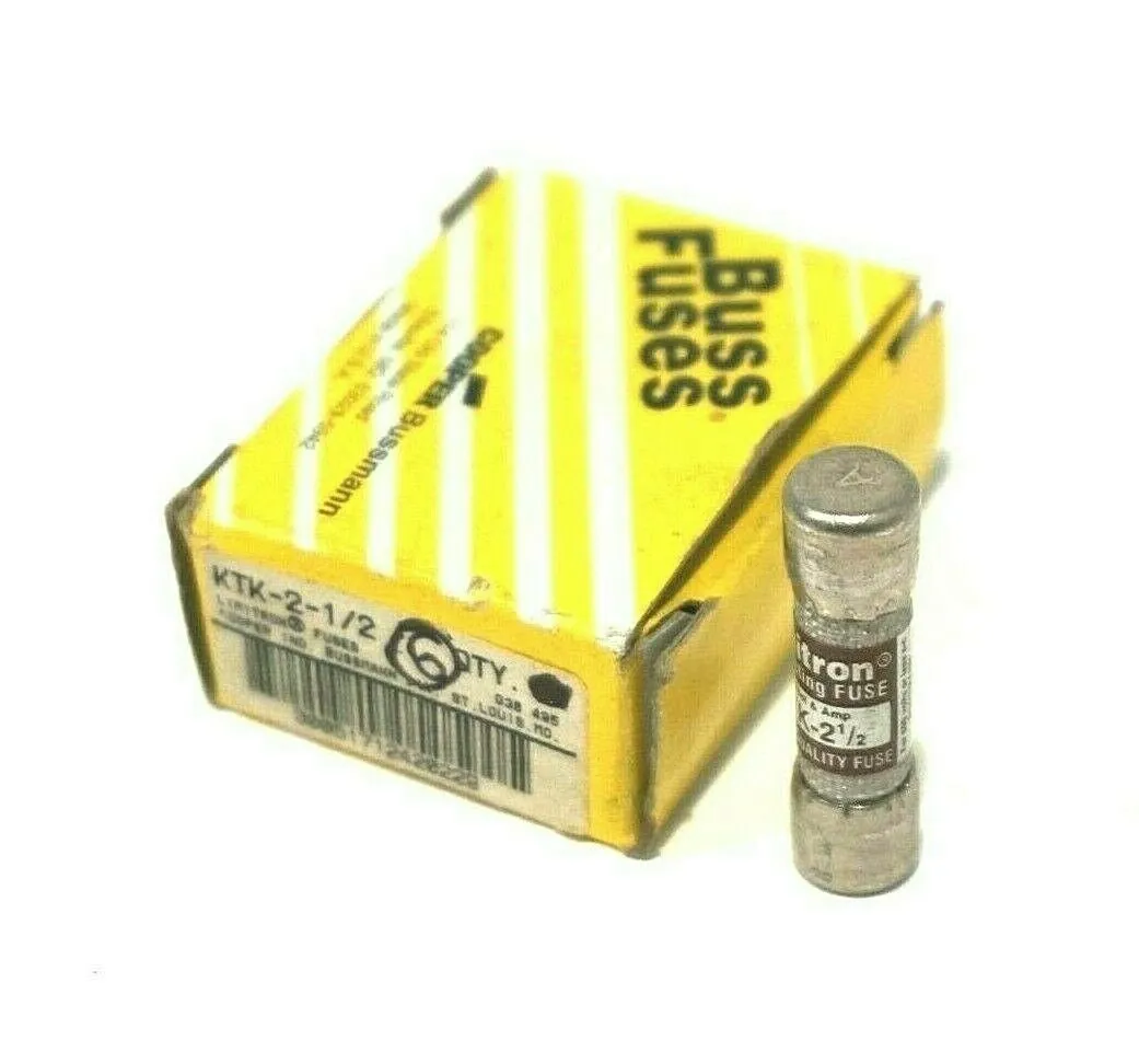 6 NEW BUSSMANN KTK-2-1/2 FUSES KTK212