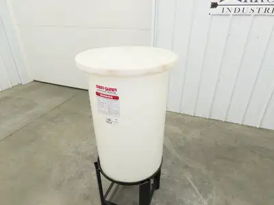 Chem Tainer TC1829CA-MCM Poly Plastic Chemical Tank 30 Gallon Lid Metal Stand