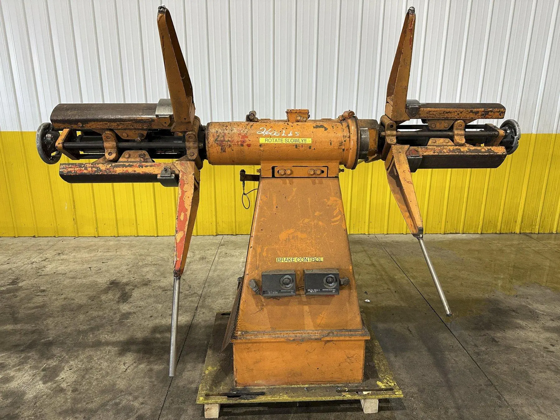2500 LBS X 12" COOPER WEYMOUTH DOUBLE END PULL-OFF COIL REEL UNCOILER: STOCK #22619